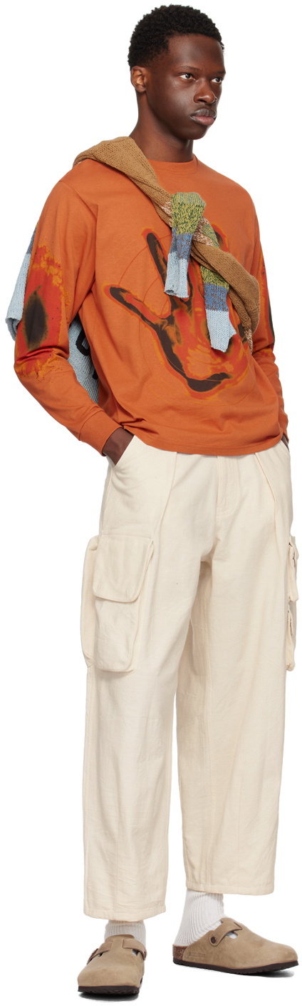 Gentle Fullness Orange Hand Long Sleeve T-Shirt