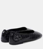 Dries Van Noten Croc-effect leather ballet flats