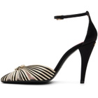 Valentino Garavani Black & Off-White Annine Satin Heels
