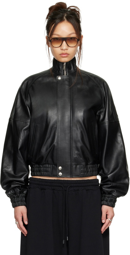 Photo: LU'U DAN Black Blouson Leather Jacket