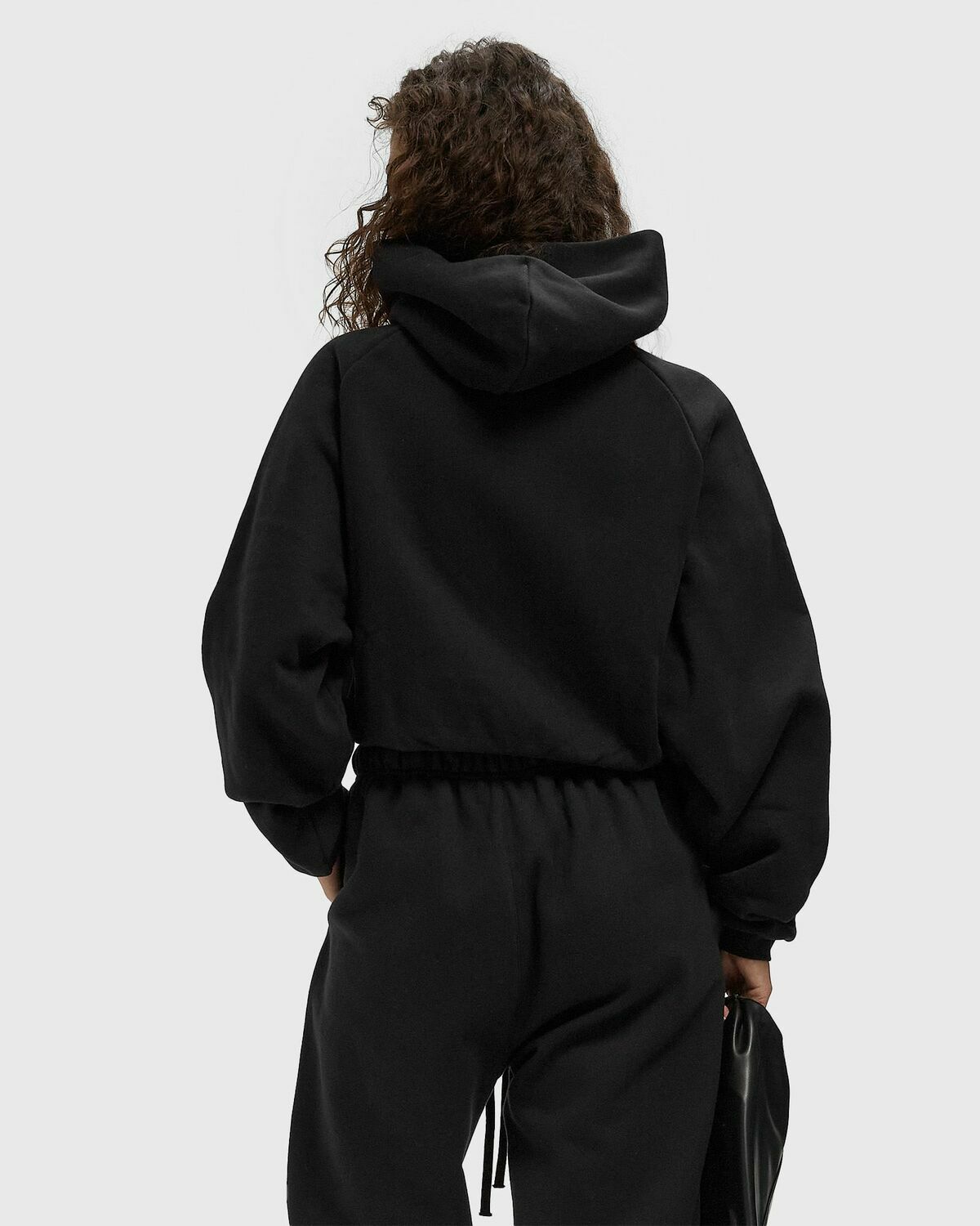 Fear of God Essentials FLEECE RAGLAN HOODIE Black Womens Hoody