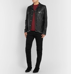 Balmain - Logo-Print Leather Jacket - Black