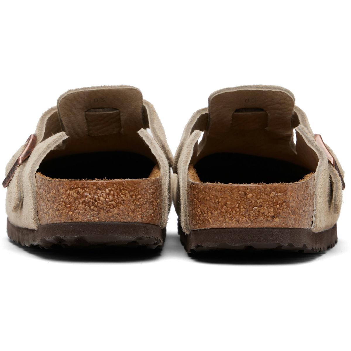 Birkenstock Taupe Regular Boston Soft Footbed Suede Leather Loafers