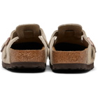 Birkenstock Taupe Regular Boston Soft Footbed Suede Leather Loafers