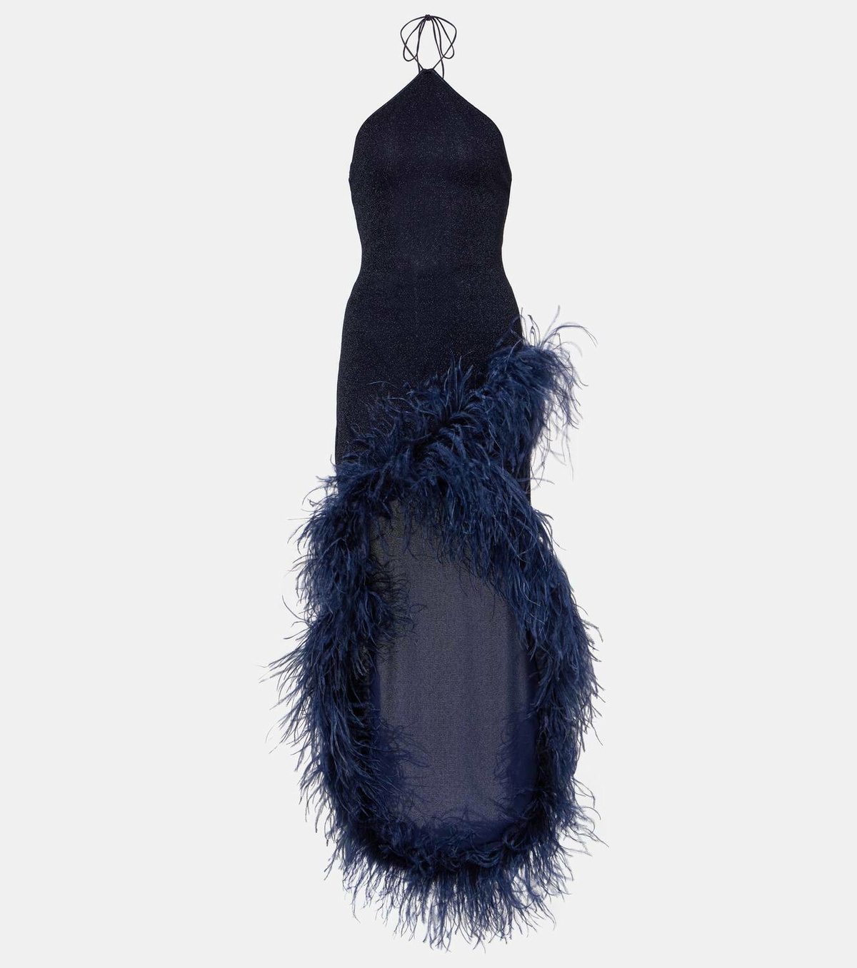 【Oseree】 Lumiere maxiドレス OSÉREE Lumière cutout chain-embellished metallic stretch