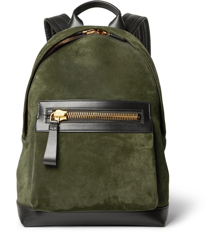 Photo: TOM FORD - Suede and Leather Backpack - Green