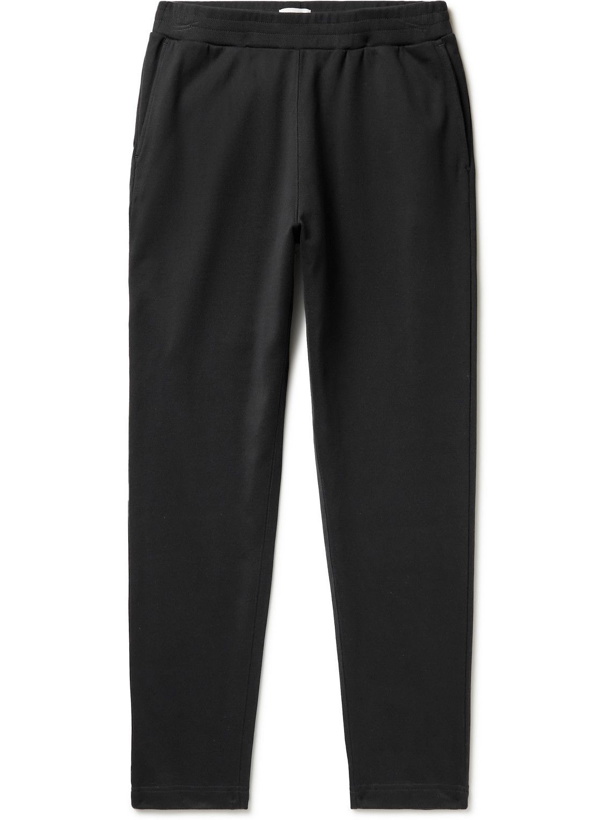 Photo: Sunspel - Tapered Sea Island Cotton-Jersey Sweatpants - Black