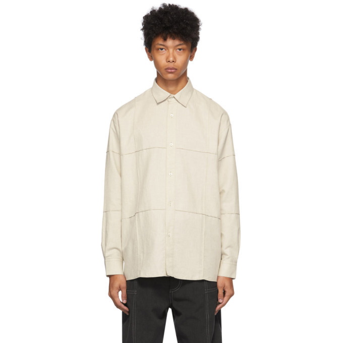 Photo: Jacquemus Beige La Chemise Carro Shirt