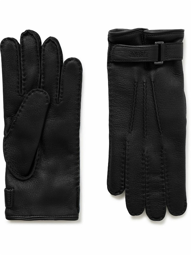Photo: Zegna - Cashmere-Lined Leather Gloves - Black