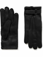 Zegna - Cashmere-Lined Leather Gloves - Black