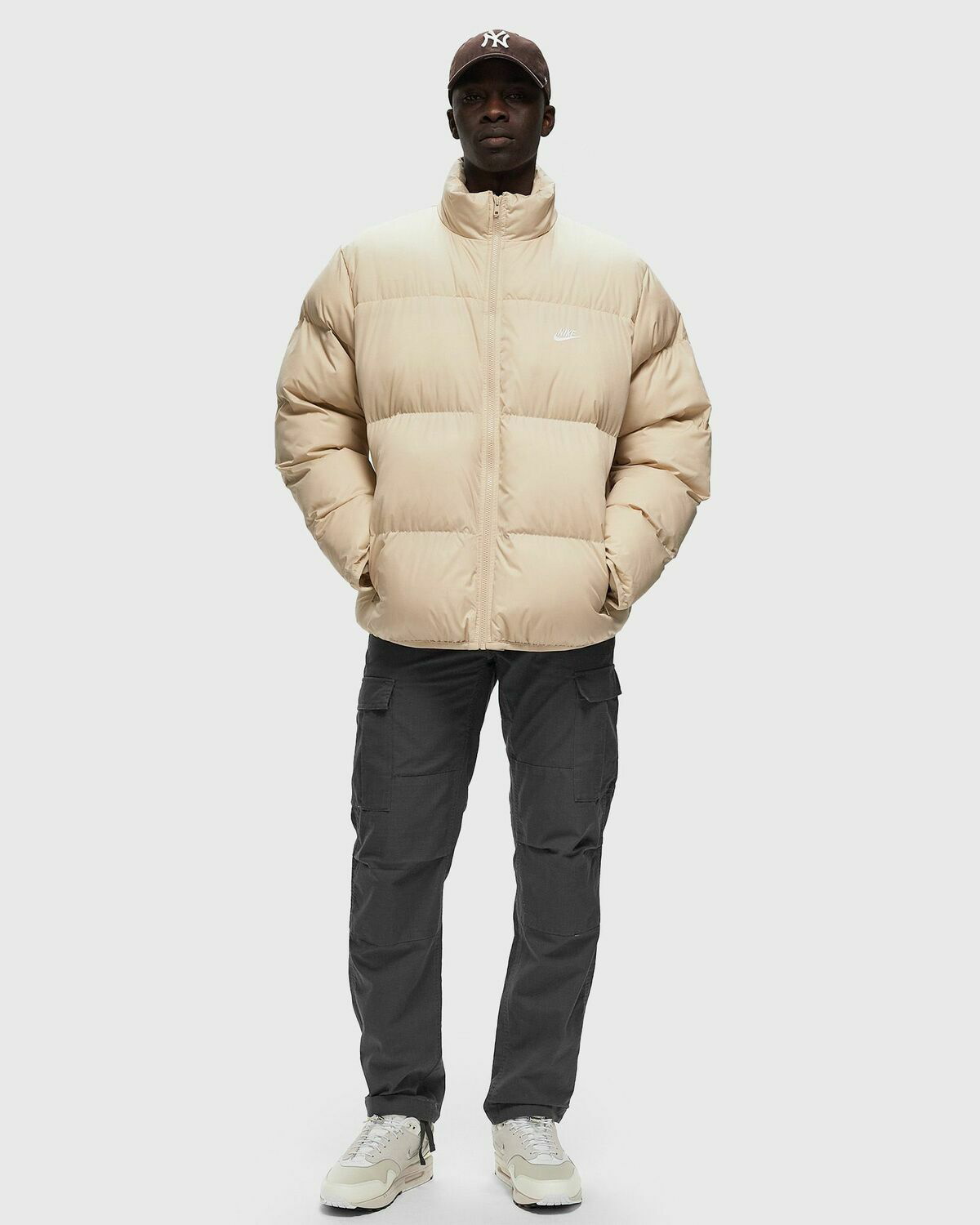 Cream nike retailer puffer jacket