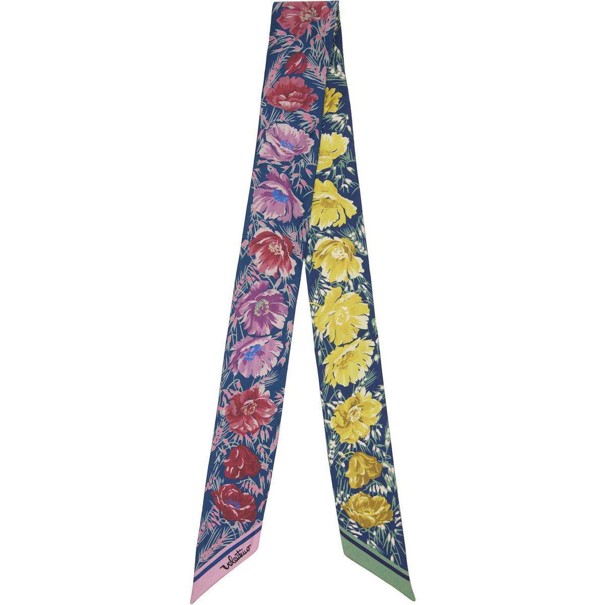 Valentino Garavani Navy Apres L'Hiver Poppies Bandeau Scarf