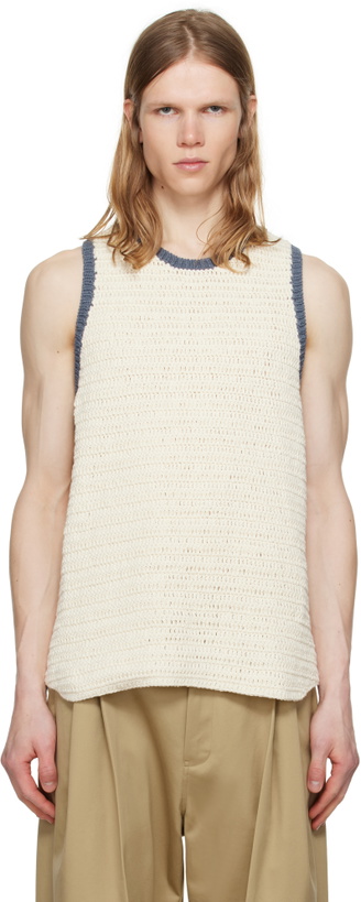 Photo: RICE NINE TEN Off-White Crochet Trim Tank Top