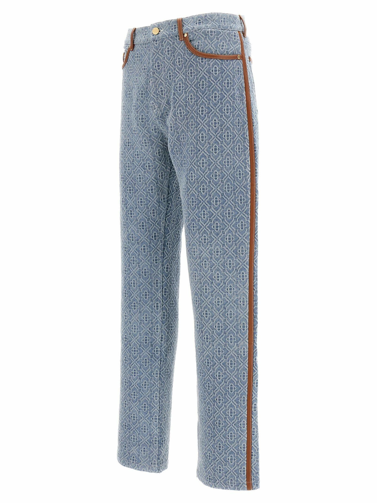 Short Jean Casablanca Denim Monogramme Bleu Lavé Taille 34 - Neuf Avec Étiquettes