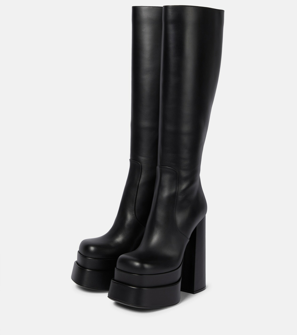 Versace - Leather platform knee-high boots Versace