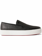 Christian Louboutin - Boatissimo Cross-Grain Leather Slip-On Sneakers - Black