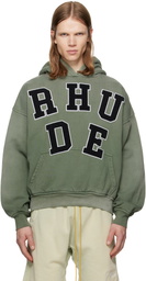 Rhude Green 'Rhude' Chenille Patch Logo Hoodie