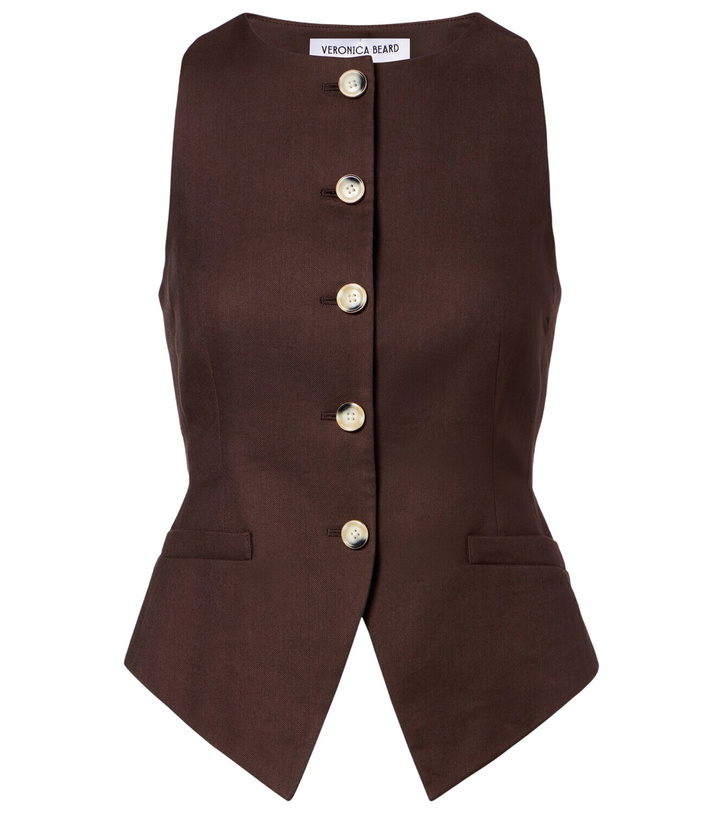 Photo: Veronica Beard Hartwell linen-blend twill vest
