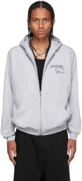 Balenciaga Grey RuPaul Edition Wide Zip-Up Hoodie