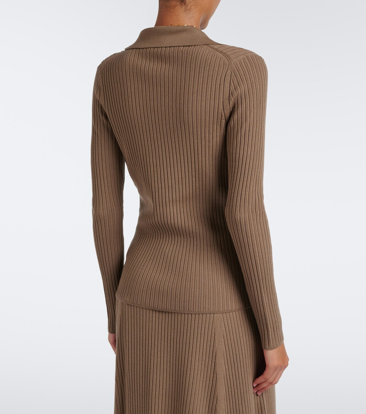 Joseph Ribbed-knit wool-blend polo sweater