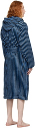 Tekla Black & Blue Hooded Bathrobe