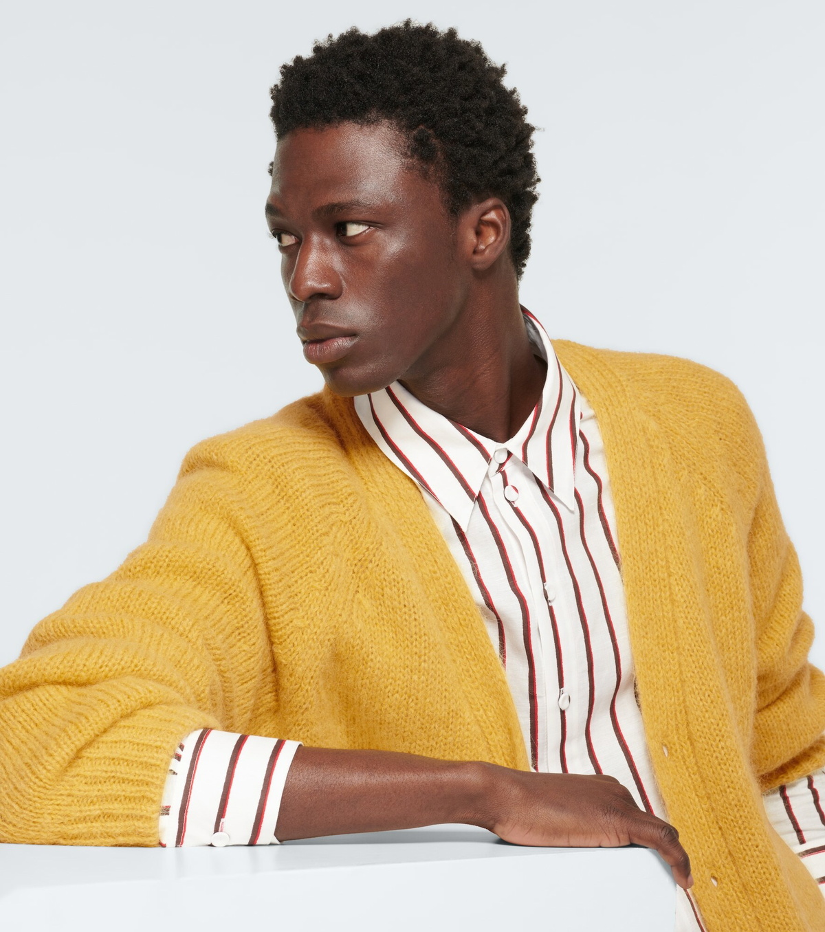 Mustard yellow cardigan mens best sale