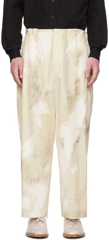 Photo: Yohji Yamamoto Off-White Printed Trousers