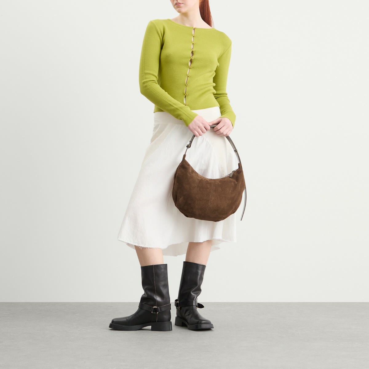 Kijun Women's Button Up Knit Top in Olive Green