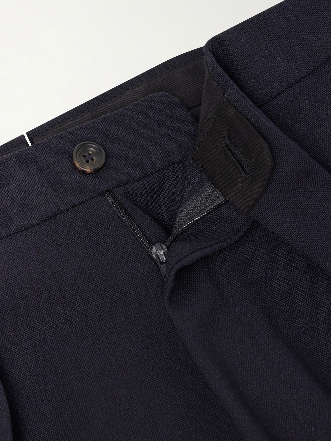 Drake's - Straight-Leg Pleated Virgin Wool Suit Trousers - Blue