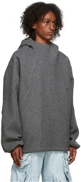 We11done Grey Wool Hood Pullover