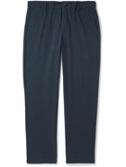 NN07 - Theodor 1040 Straight-Leg Stretch Organic Cotton-Seersucker Drawstring Trousers - Blue