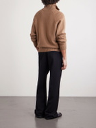TOM FORD - Wool and Cashmere-Blend Half-Zip Sweater - Brown