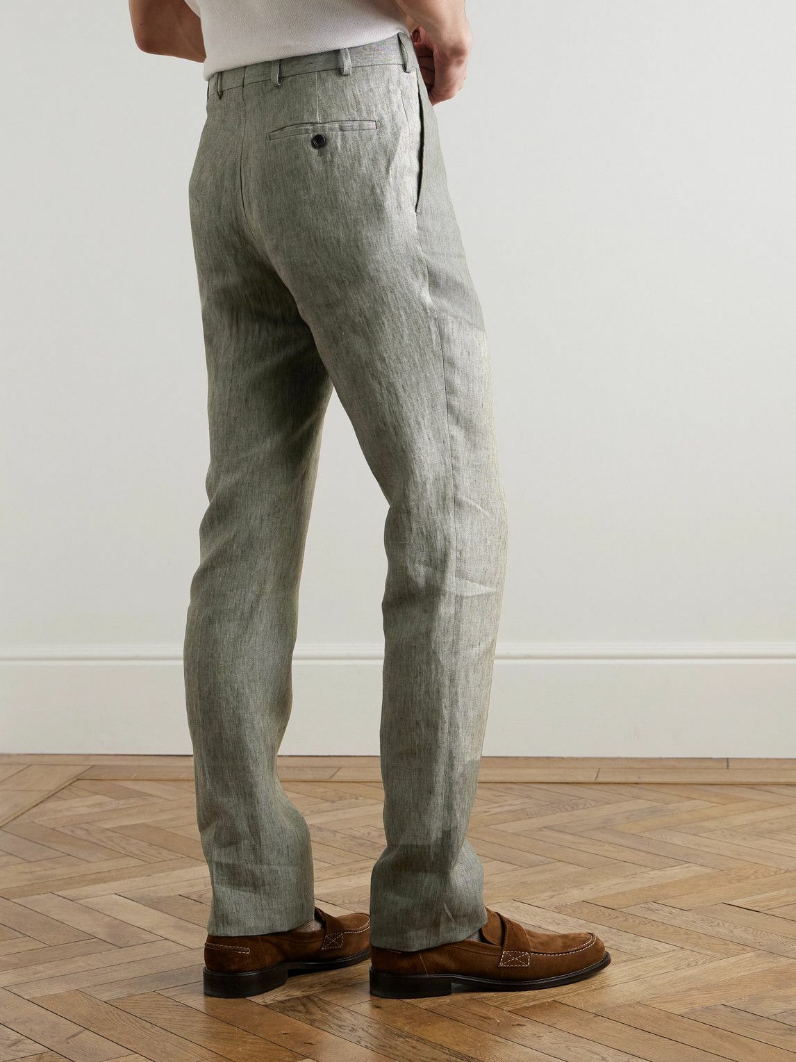 Kingsman - Slim-Fit Linen Suit Trousers - Green