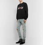 AMIRI - Mötley Crüe Logo-Embroidered Loopback Cotton-Jersey Sweatshirt - Black