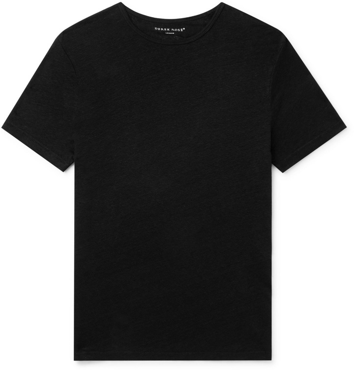 Photo: DEREK ROSE - Jordan 1 Washed-Linen T-Shirt - Black