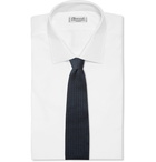 Brioni - Reversible Knitted Silk and Linen-Blend Tie - Men - Blue