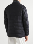 Herno - Quilted Silk and Cashmere-Blend Down Jacket with Detachable Liner - Blue