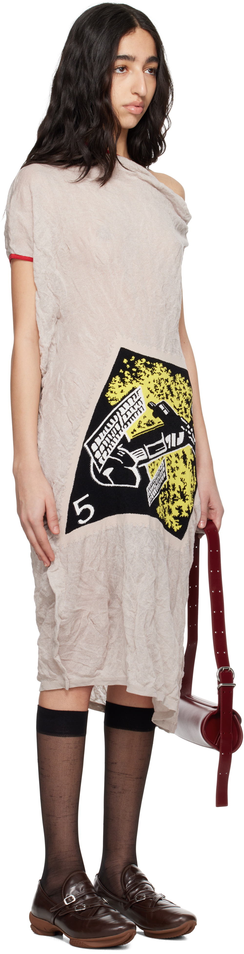 Kiko Kostadinov Gray Satellite Knit Midi Dress