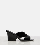 Loro Piana Vera 80 leather wedge mules