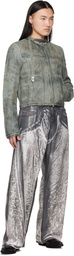 Diesel Gray Cotton-Hemp Satin Denim Jacket