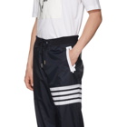 Thom Browne Navy Ripstop Lightweight Four Bar Lounge Pants