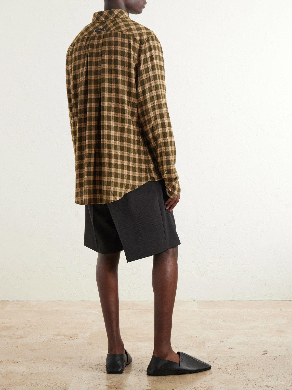 Wales Bonner - Canopy Button-Down Logo-Embroidered Checked Cotton Shirt - Yellow