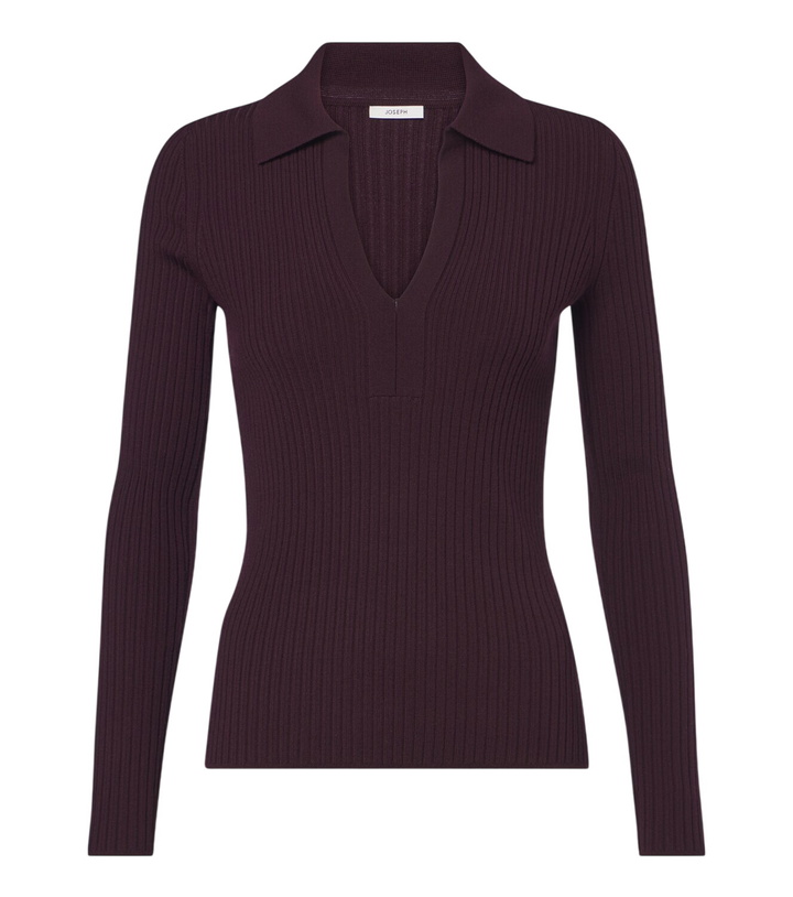 Photo: Joseph Ribbed-knit wool-blend polo sweater