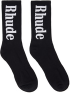 Rhude SSENSE Exclusive Black RH Vertical Socks