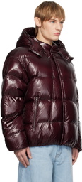 WOOYOUNGMI Burgundy Hood Goose Down Jacket