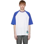 Prada White and Blue Graphic T-Shirt