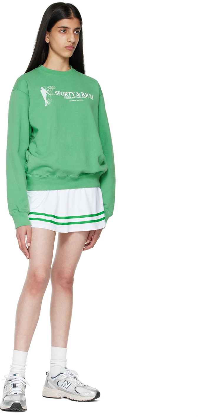Sporty & Rich Green Cotton Sweatshirt Sporty & Rich