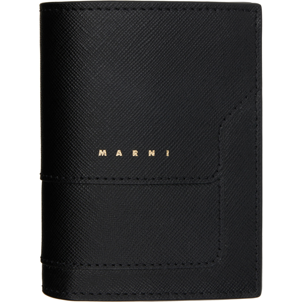 Marni Black Saffiano Leather Bi-Fold Wallet