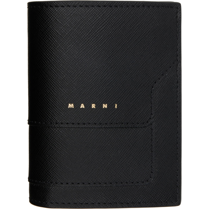 Photo: Marni Black Saffiano Leather Bi-Fold Wallet