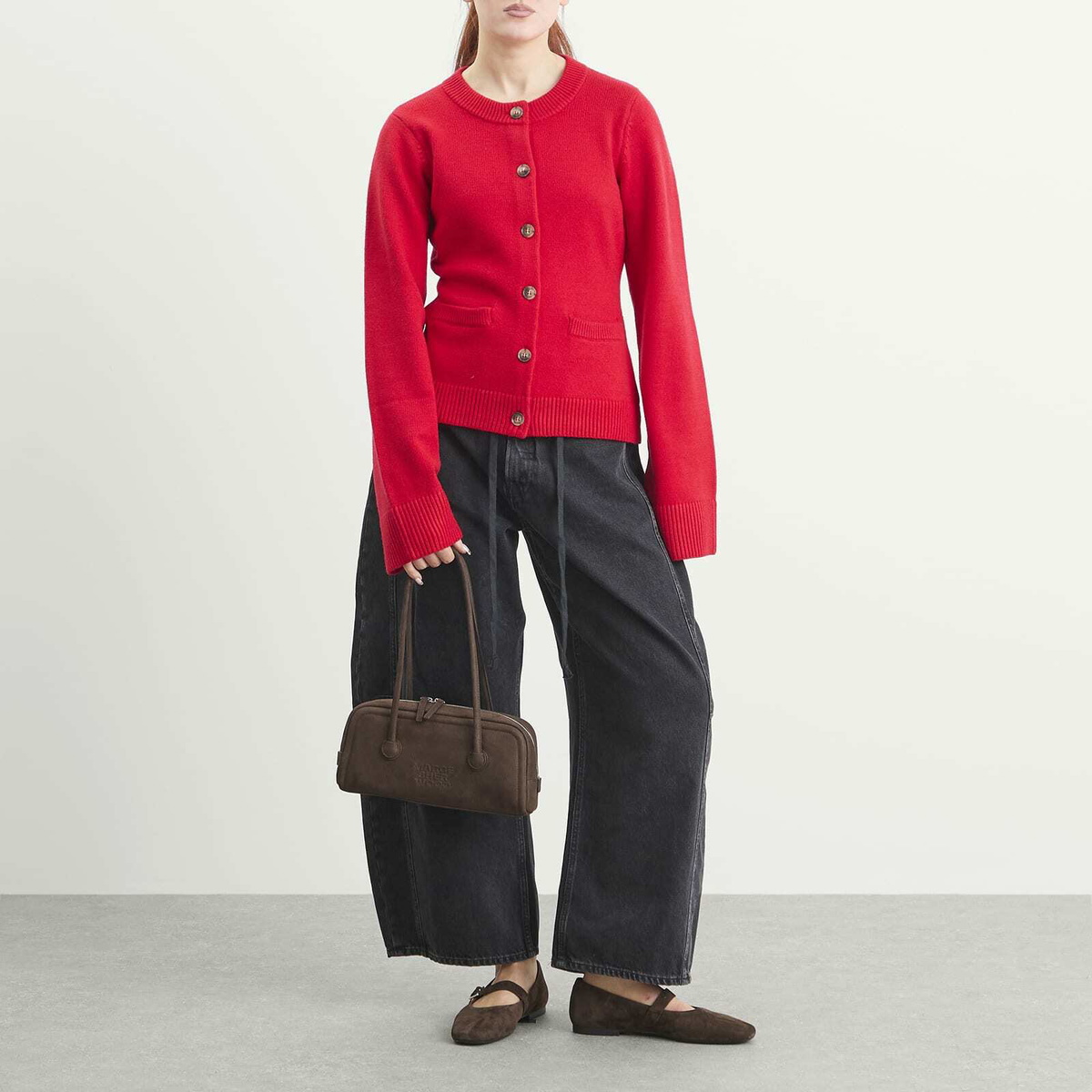 Good American Women's Button Front Knit Cardigan in Chili